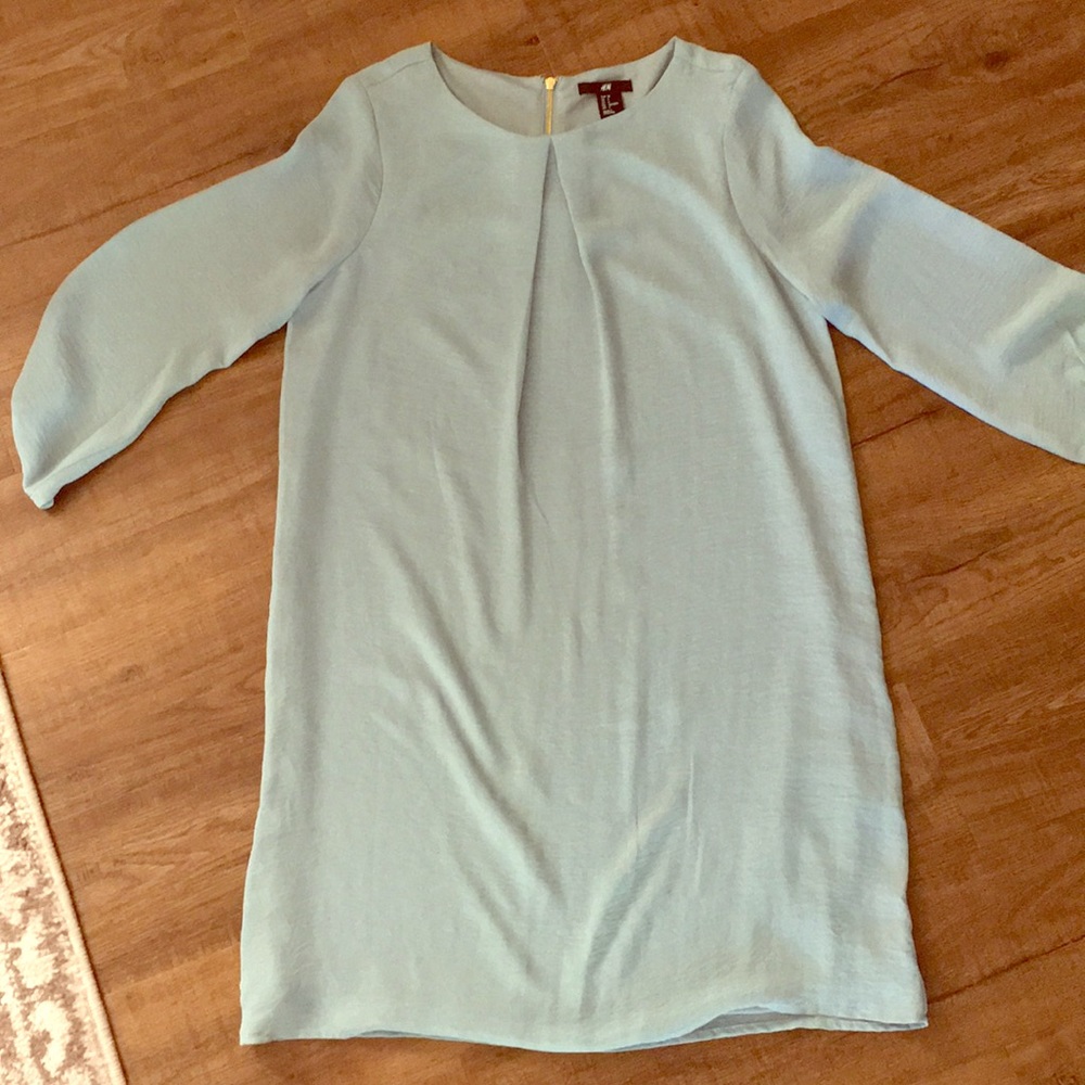 Long sleeve silky shift dress